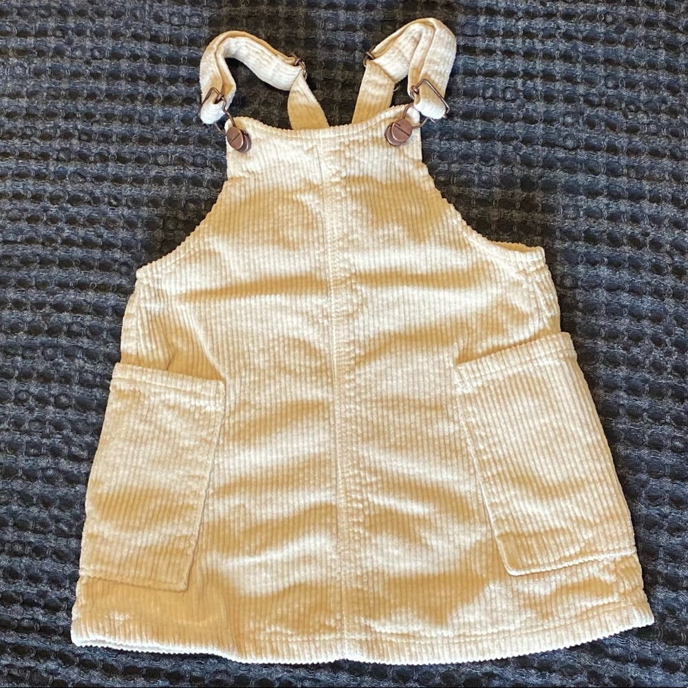 Zara Corduroy Overall Dress, Cream, 12-18mo